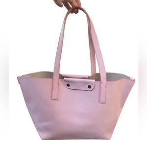 CARRO Positano Soft Pink Saffiano Leather Satchel Shoulder Bag